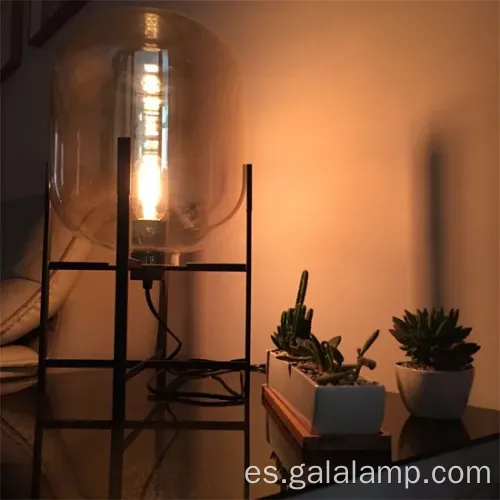 Lámpara de piso de vidrio ámbar elegante para interiores modernos